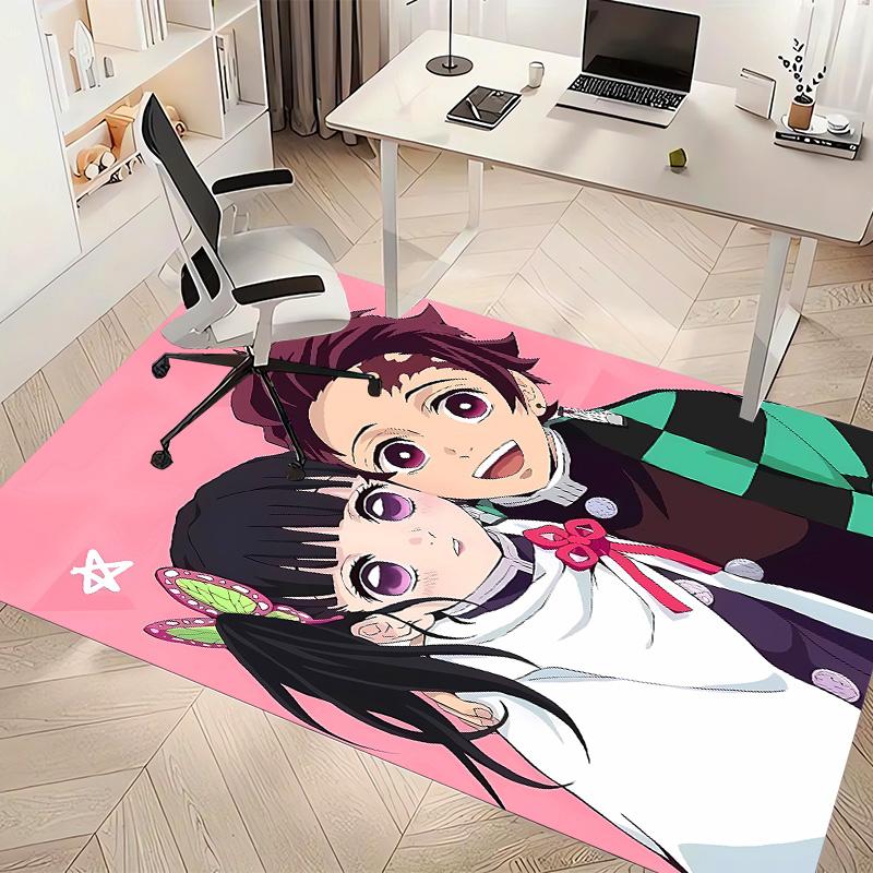 Demon Slayer Printed Absorbent Washable Carpet, Non-Slip Bathroom Mats, Kitchen Rugs, Yoga Mat,Living Room Entrance, Camping Picnic Rugs
