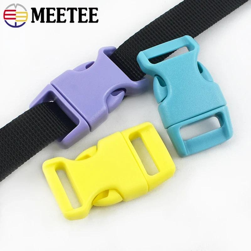 Meetee 10/20Pcs 10-25mm Plastic Side Release Buckle Bracelet Buckles Bag Strap Adjustable Dog Collar Clasp Leather Accessories