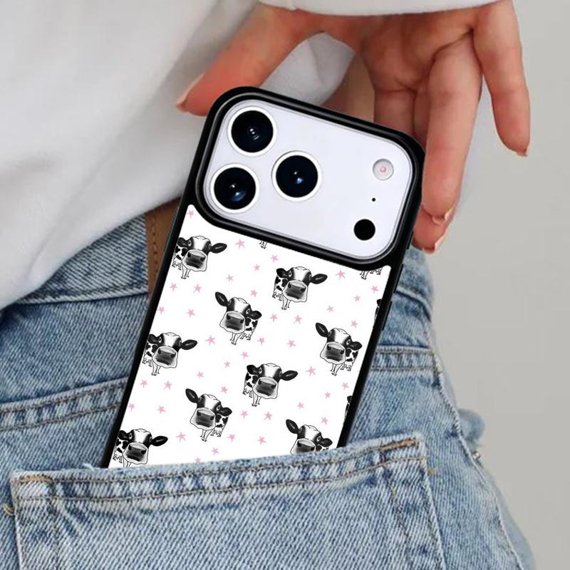 Animal Cute Cartoon Cow Phone Case for iPhone 16e 15 14 13 12 17 Pro Max Plus Air 17pro Cover Coque