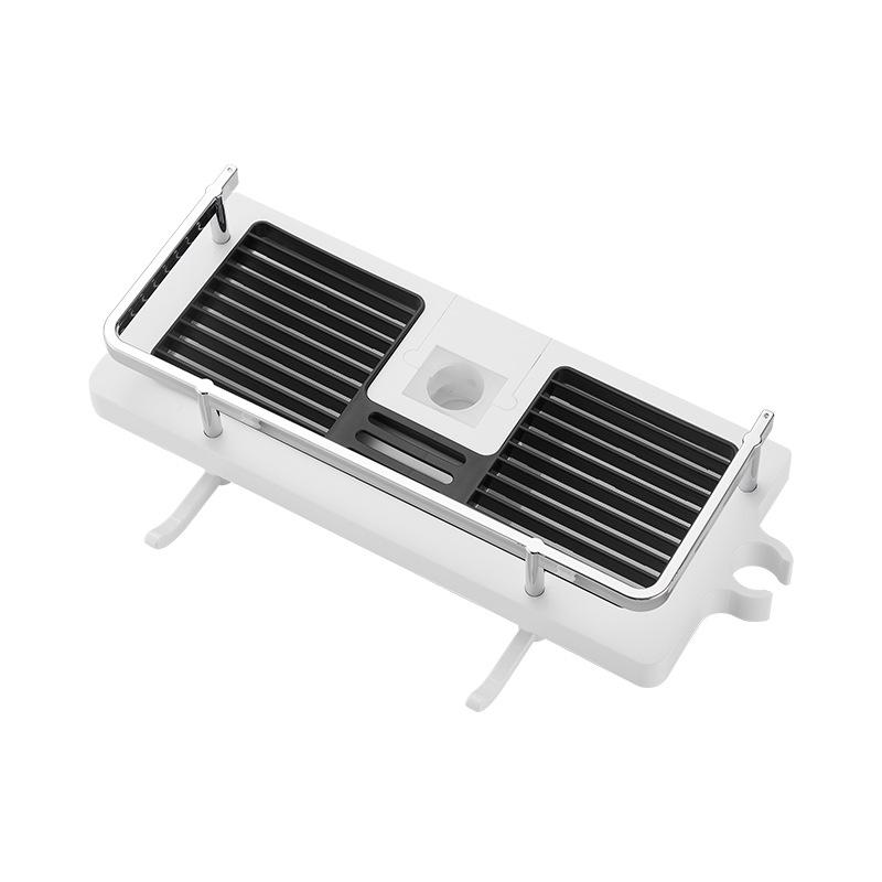 Adjustable No-Drill Shower Head Holder & Bathroom Tray with Loofah Hook