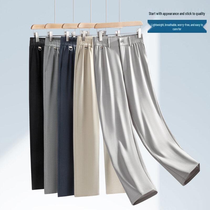 Luozhi Men's Linen Blend Straight-Leg Casual Pants
