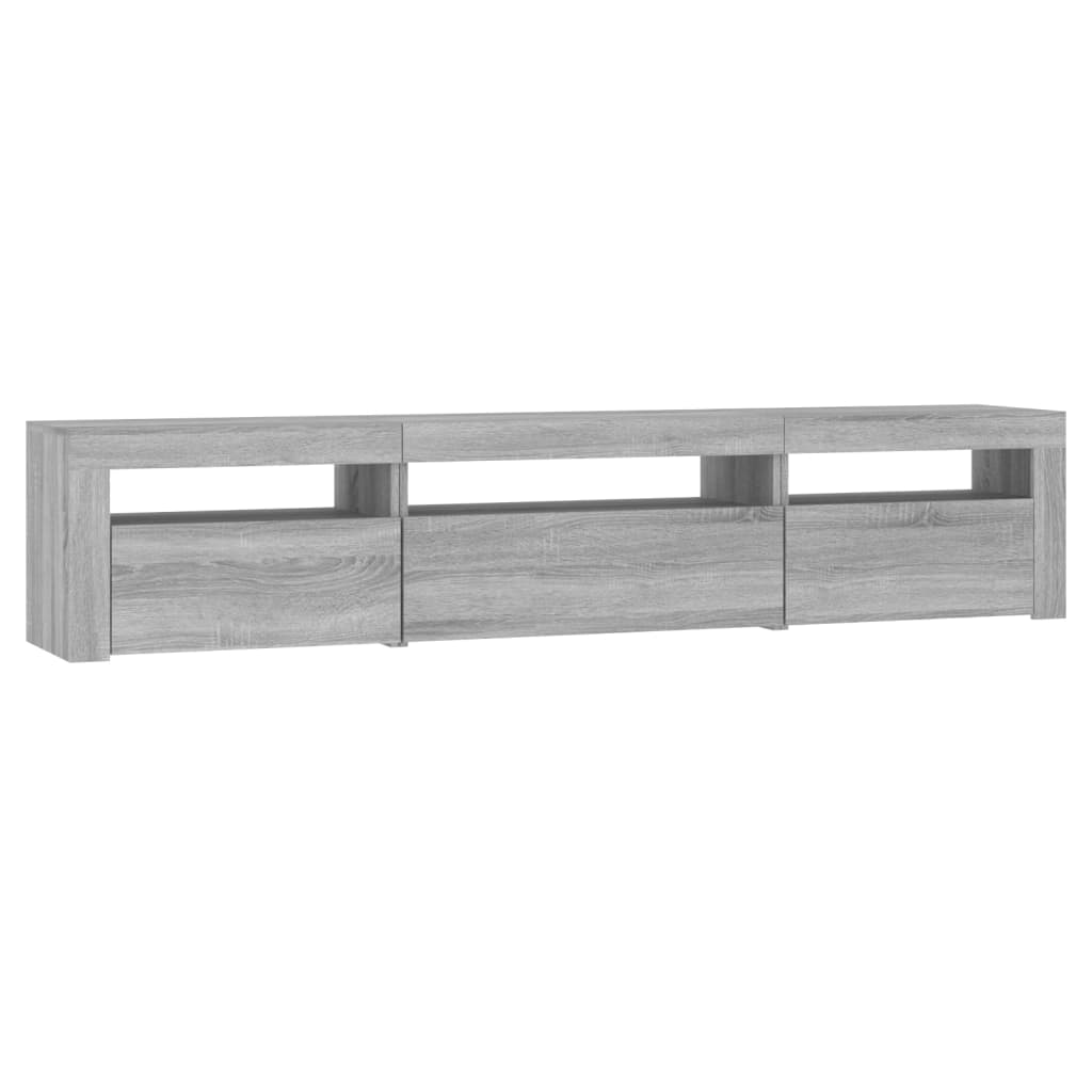 Vidaxl TV Stand with LED Lighting, Sonoma Oak Grey, 195x35x40 Cm