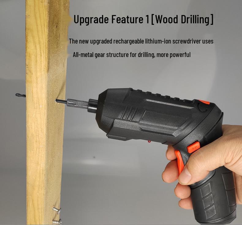 Rechargeable Multi-Functional Electric Screwdriver, Foldable Mini Hand Drill Gun Set