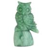 Natural Stone Aventurine Owl 71mm Interior Good Green Sculpture, Tall, One-of-a-Kind, Hand-Carved, Decor, Fortune, Wisdom, Healing, Stone,