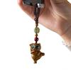 Sandalwood Cat Keychain with Handmade Lanyard and USB Drive