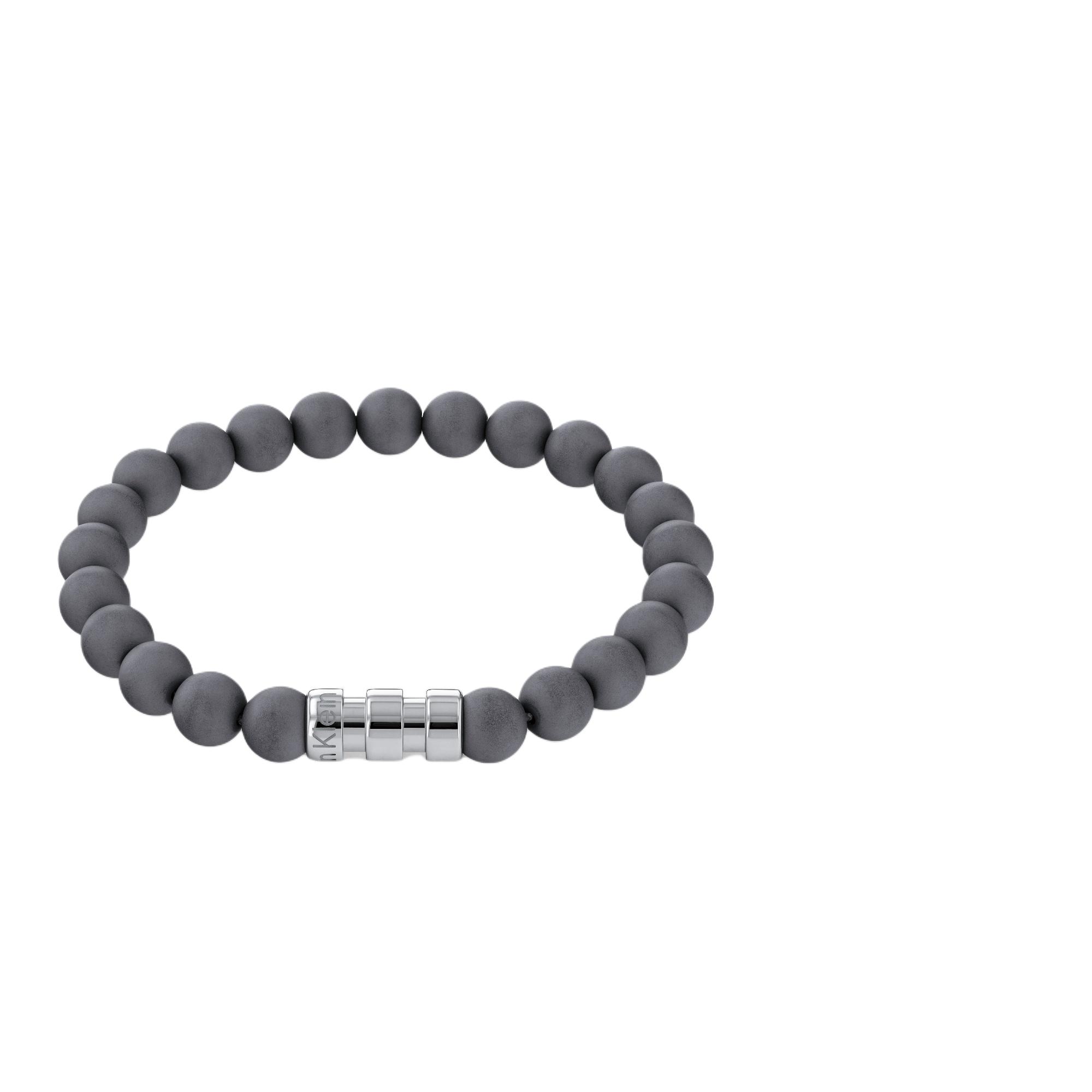 Calvin Klein Transfer Bead Series Titanium Steel Bracelet Men Bracelet 35000104 Box,F,Steel/Black