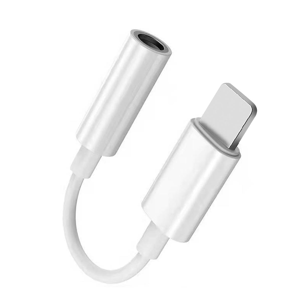 

Аудиоадаптер Fonken для iPhone 14 13 12 Pro Max с разъемом Lightning до 3,5 мм для наушников, Aux-кабель, разъем для наушников белый