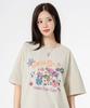 MOZMOZ World Oversized Pigment Short Sleeve T-Shirt Beige