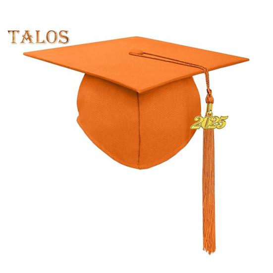 

Выпускной колпак с кисточкой 2025 года, выпускной колпак унисекс для взрослых 2025 года, матовый для бакалавра средней школы оранжевый