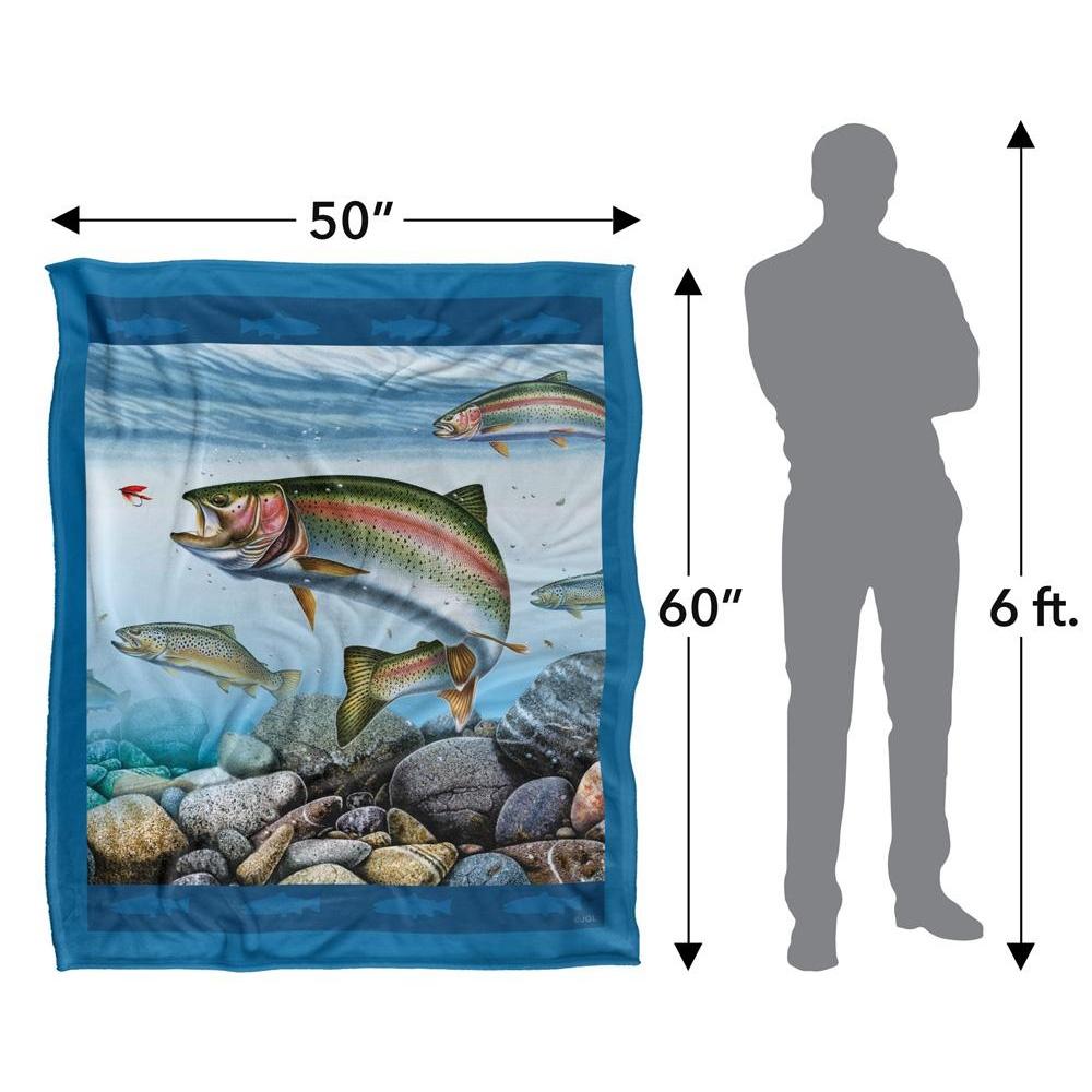JQ Licensing Silky Scene Fishing Supersoft Blanket