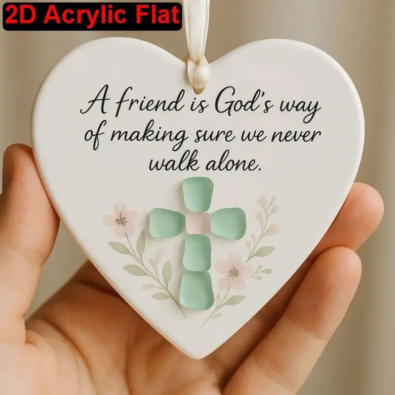 

2D Flat, Heart-shaped Acrylic friendship pendant, heart-shaped friendship pendant ornament, suitable for backpacks and car mirrors