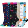 6-Pack Patterned Sports Compression Calf Socks for Running