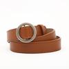 New Women's Fashion Trend Round Buckle Non-hole Student Jeans Casual Belt Simple Versatile Thin Belt
