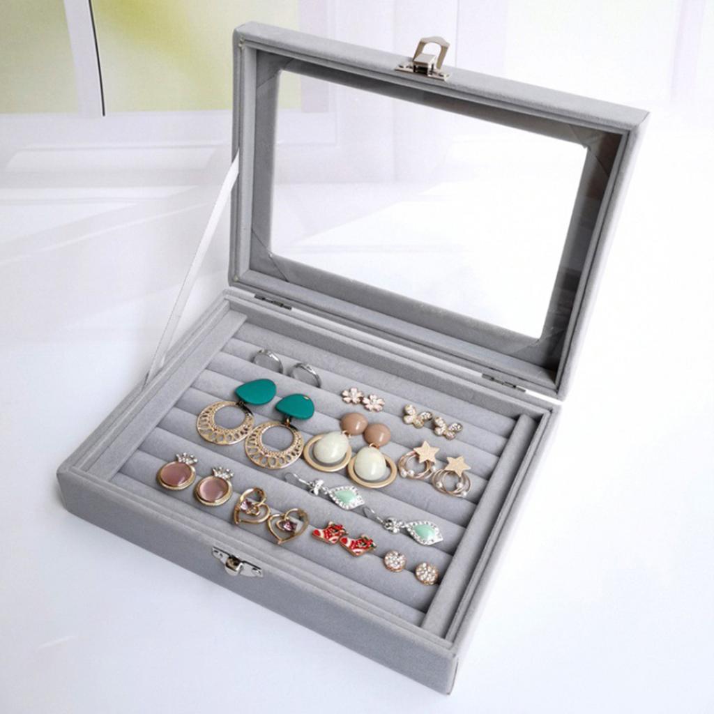 1PC Jewelry Storage Box Wholesale Home Jewelry Display Box With Covered Necklace Ring Jewelry Organizer