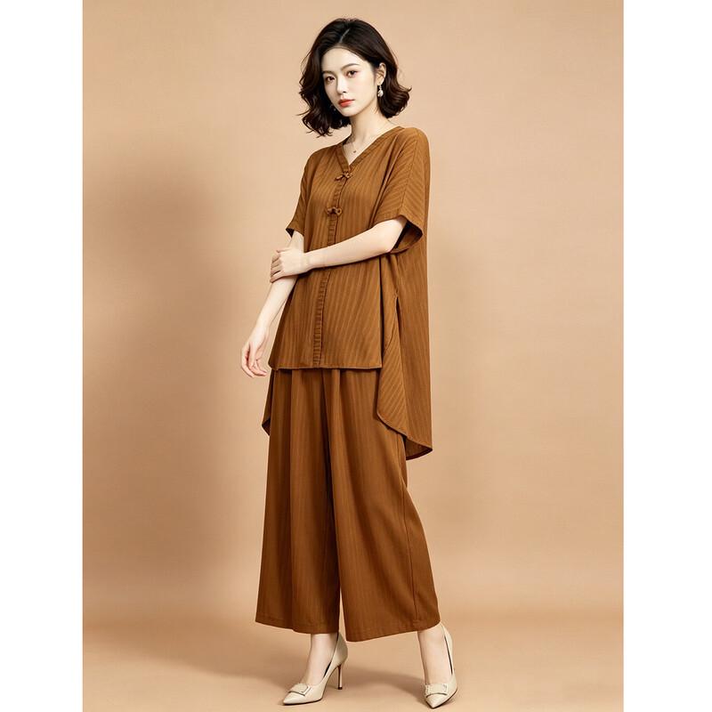 EST+II Women's Ethnic Style Loose Two-Piece Summer Set