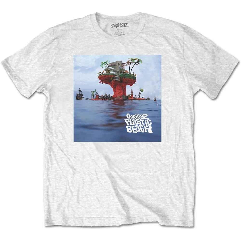 GORILLAZ Plastic Beach White T-SHIRT NEW S M L XL XXL official band merch XXL