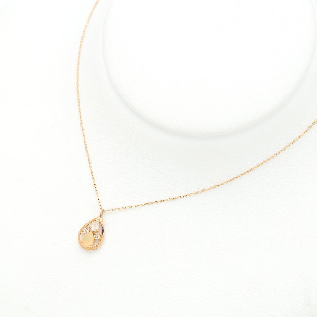 Estelle October Birthstone Opal Drop Necklace in 10K Yellow Gold (Web Exclusive) 0452-7019-0019-0000