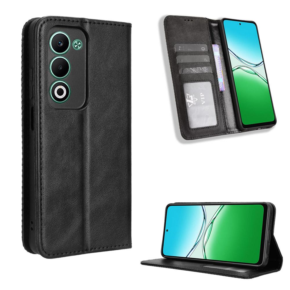 For Oppo A5 4G Leather Case Wallet Stand Retro Texture Phone Cover