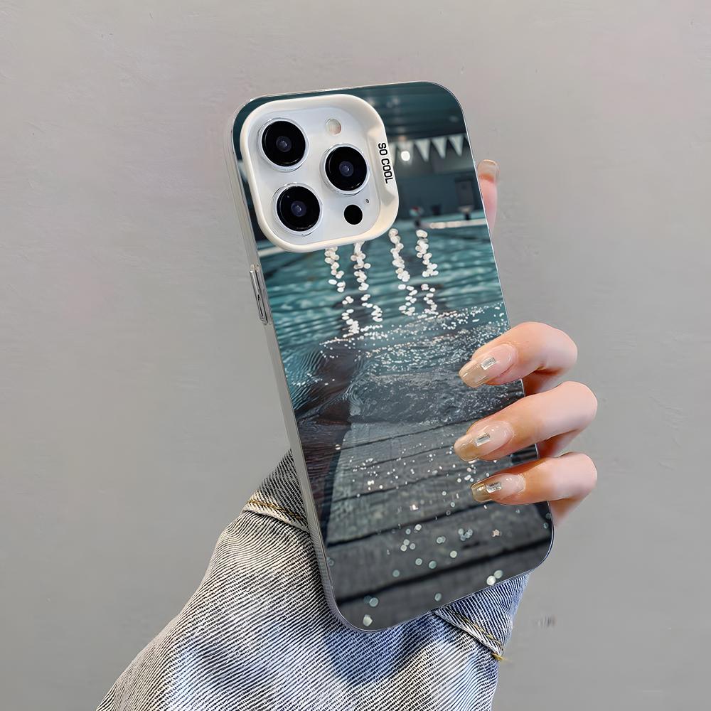 Swimming Pool Water Phone Case For IPhone 17 Pro Max 15 Pro 16 14 Plus 12 13 Mini 11 Pro Shockproof Colorful Cover