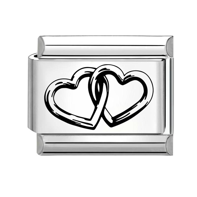 Black Piano Chess Boardlaser Engraving Links Fit 9mm Italian Charms Bracelet Jewelry DIY Making Gifts