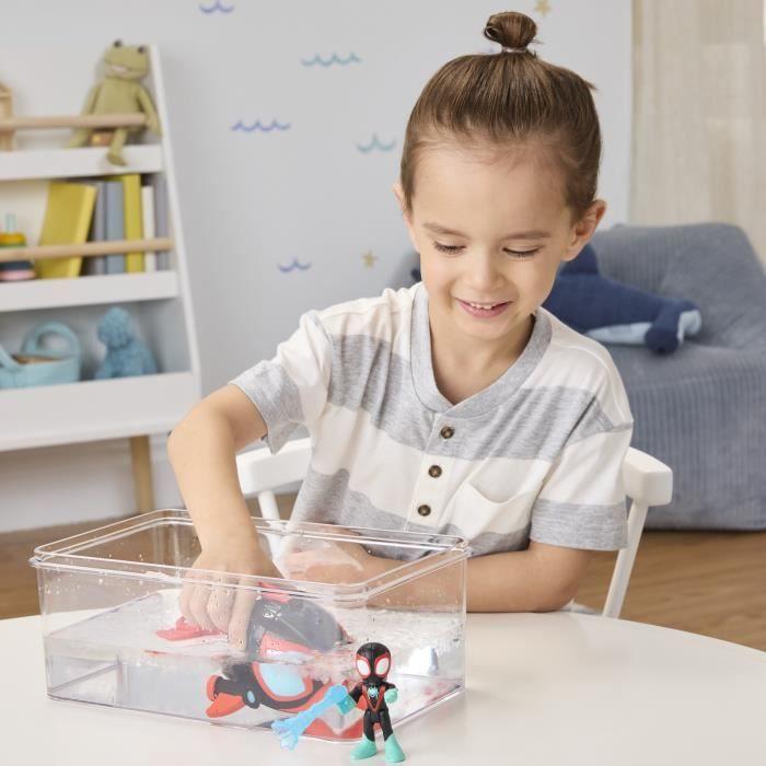Spidey Miles Morales Dauphin filant Water-Webs, Figurine et véhicule, Marvel Spidey et ses Amis Extraordinaires, Dès 4 ans