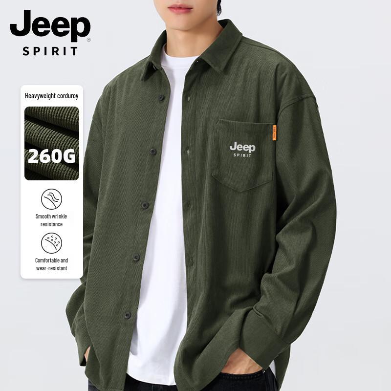 Мужская вельветовая рубашка-куртка JEEP SPIRIT, тяжелая, с длинным рукавом XL
