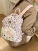 Hello Kitty Cute Leopard Print Pu Backpack With Multiple Compartments For Teens