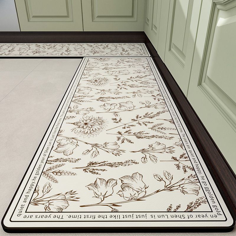 Thickened Kitchen Floor Mats Non-slip and Oil-proof Wipeable Non-washable Dirt-resistant Foot Mats Absorbent Silicone Mats