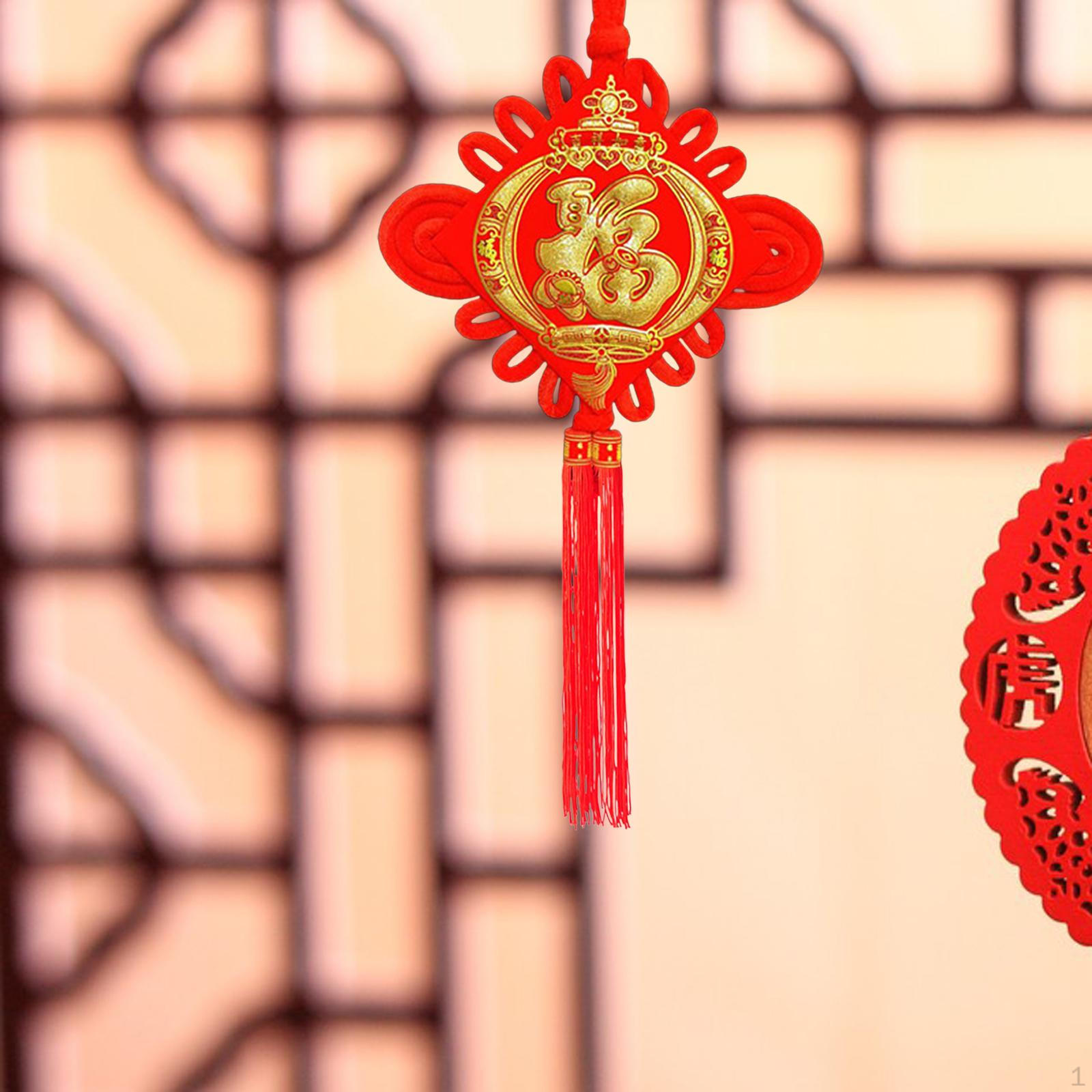 

Red Spring Festival Decoration Chinese Happy Year Pendant Art Decor Character Photography Props style C