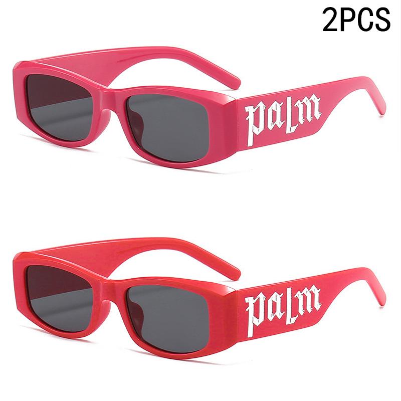 2PCS Small Frame Letter Sunglasses New Instagram Influencer Sunglasses Punk Trend Runway Sunglasses 3059(5326)