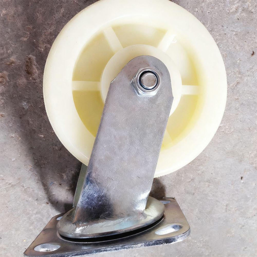 Soft Rubber Heavy Duty Casters High Load Bearing Furniture Wheel White Nylon Universal Wheel  Chair