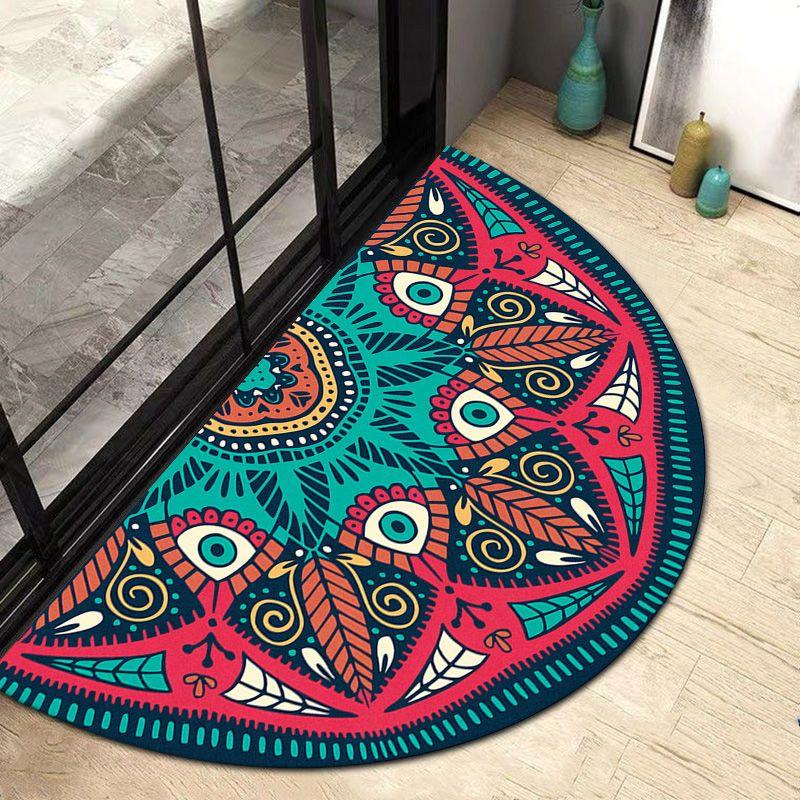 Europeisk Stil Halvcirkelformad Golvmatta Halkfri och Absorberande Matta Vid Badrumsentrén Hushållsdörrmatta Smutsavvisande Fotmatta
