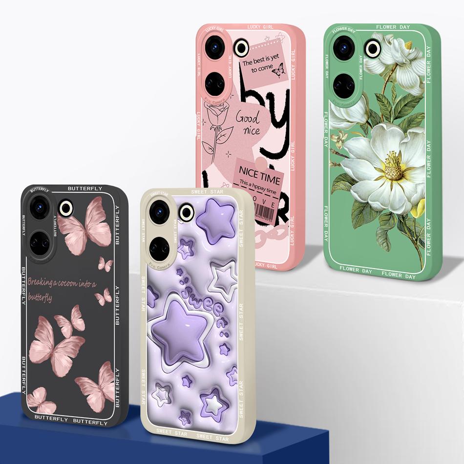 For Tecno Camon 20 Phone Cases Artistic Style Full Protection Soft Liquid Silicone Back Cover For Tecno Camon20 4G Funda Coque