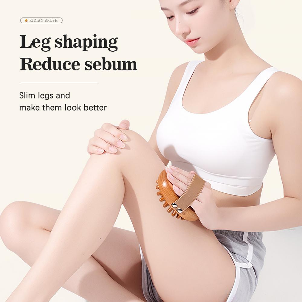 Wooden Body Meridian Brush Anti Cellulite Massage Tool Air Cushion Scalp Massage Hair Comb Body Massager