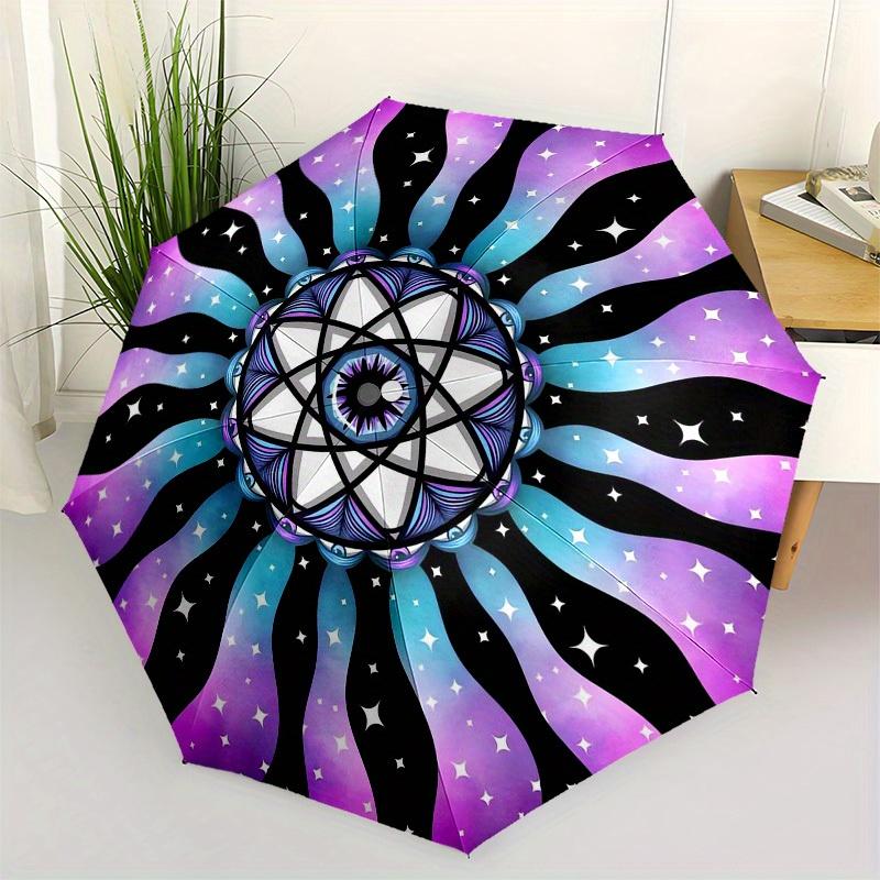 

1pc Psychedelic Cosmic Eye Mandala Umbrella with Plastic Handle,Suitable for All Seasons Home Travel Outdoor UmbrellaM1250