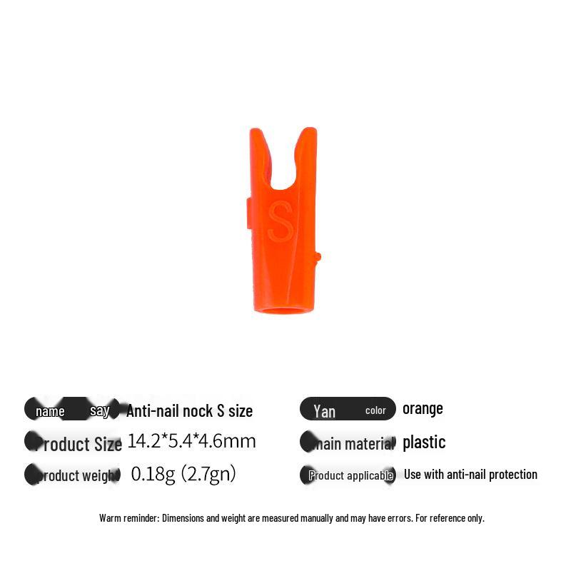 Multicolor Anti-Nail Plastic Arrow Nock with Inner Insert and Outer Wrap, Various Specifications Available.