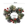 2pcs Nordic Rustic Christmas Candle Wreath with Pinecone and Berry Candlestick Garland  New Year