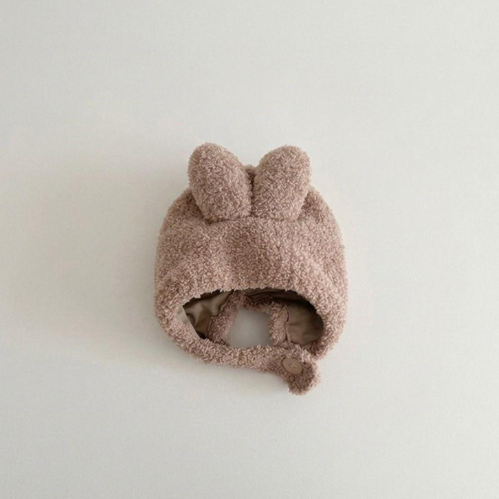 Autumn Winter Baby Earflap Hat Soft Fuzzy Newborn Fetal Cap Soft Bunny Ear Hat For Baby Girls