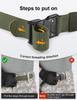 JUKMO Quick-Release Belt, Work Belt, Men's Tactical Belt, Military Belt (M - Waist Length 91cm-105cm (Total Length 125cm), Green)