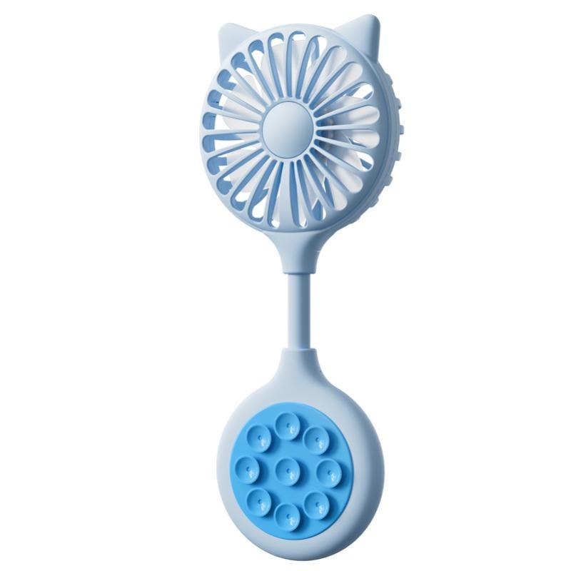 

Mobile Phone Back Sticker Lazy Suction Cup Small Fan Cat Ear Multi Purpose Gift Portable Charging Fan For Summer Desk Office Use 1pc синий