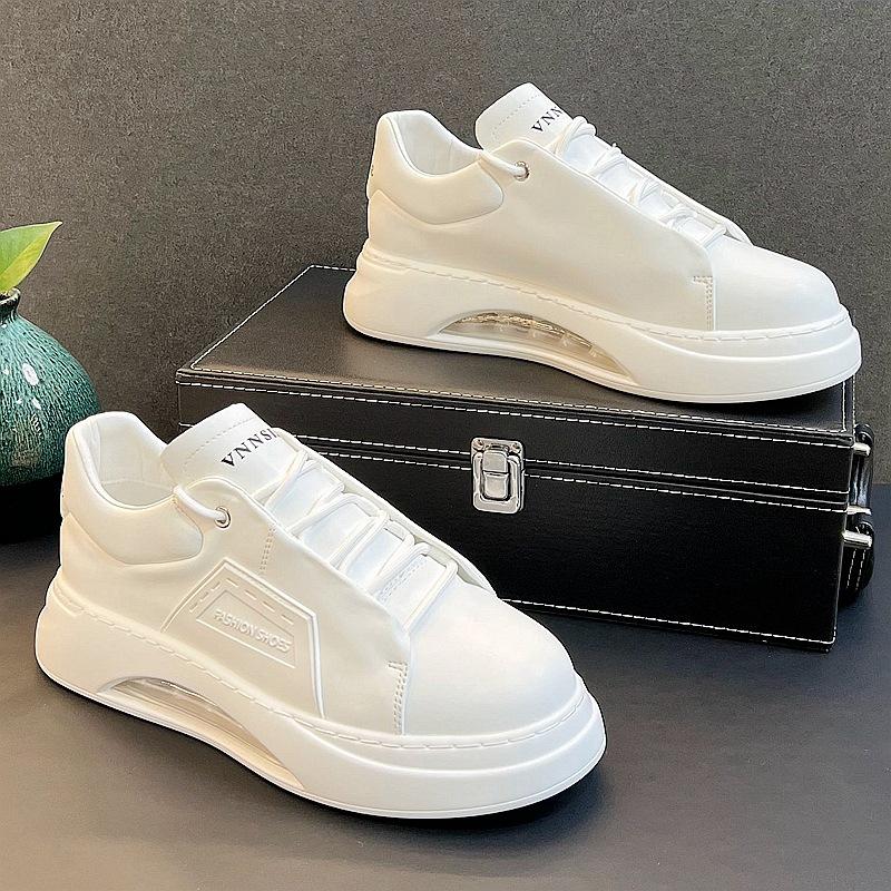 

Роскошные повседневные кроссовки для мужчин Белые высокие кроссовки с воздушной подушкой Мужские Удобные Мягкие На шнуровке botas masculino 2025 38