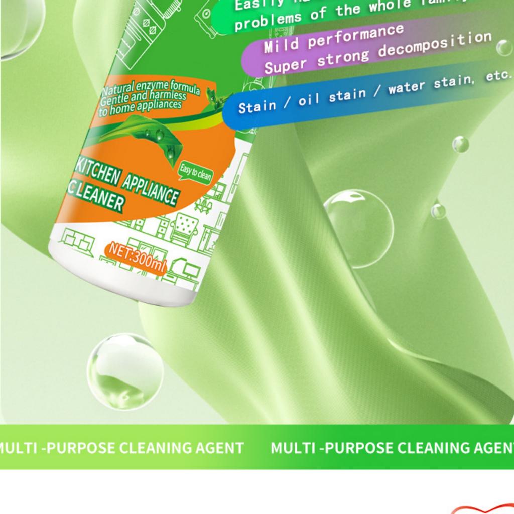 Spray Detergente Ionico Elettrolizzato per Cucina, Pulisce le Mosche Naturalmente per Elettrodomestici, Detergente per Elettrodomestici da Cucina, Per Frigorifero, Forno, Fornelli, Cappa 300ml