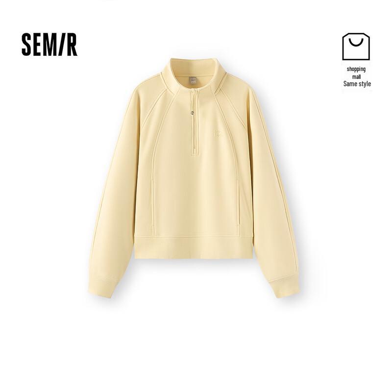 Semir Damen Winter Fleece-gefüttertes Halbzip-Sweatshirt mit Stehkragen