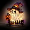 Hexenhut Tischlampe Halloween-Thema Tischlampe Hut LED Nachtlicht Handgefertigt Buntglas Acryl Tischlampe für Innen Schlafzimmer