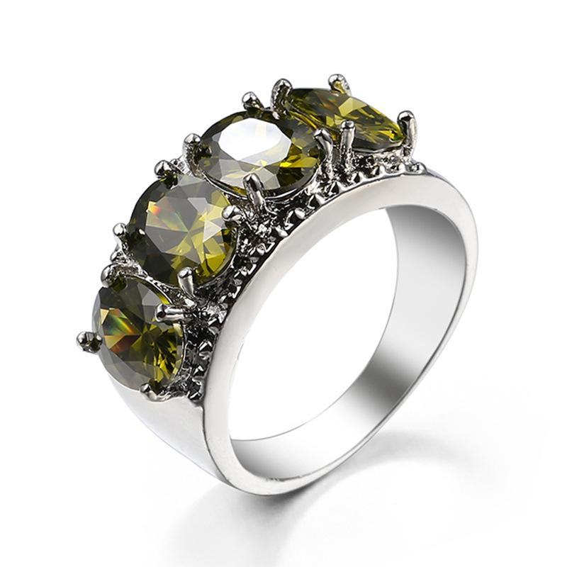 Classic Geometric Silver Color Stackable Round Multicolor AAA Zircon Rainbow Rings for Women Best Lover Gift