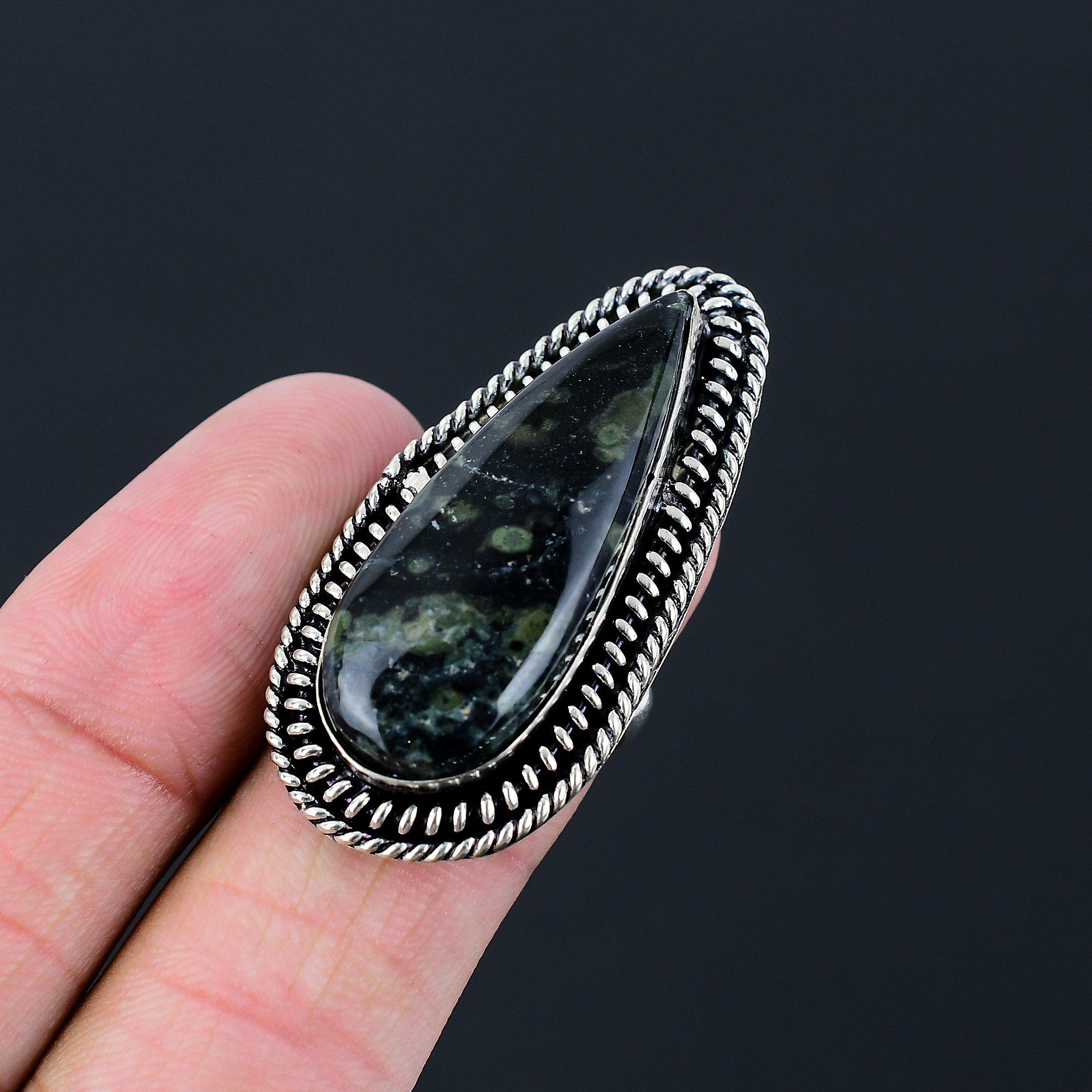 Womens day Sale Natural Kambaba Jasper Birthday Stackable Ring Size 7 925 Silver 7