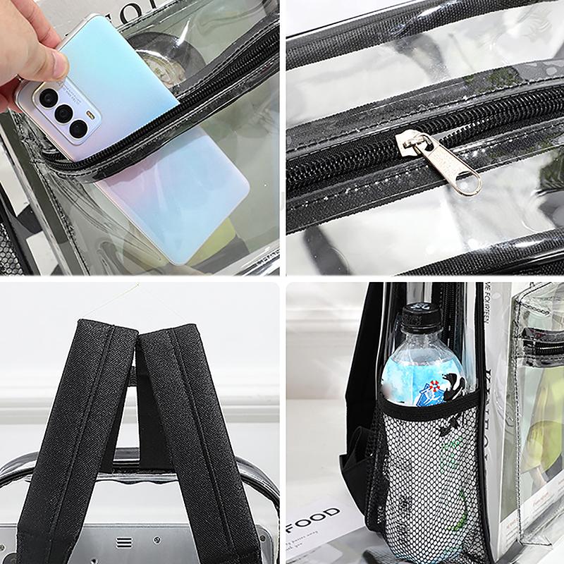 Rucsac Transparent Mic Simplu Geantă cu Fermoar Vară Potrivit cu Orice Genți de Mână Transparente din PVC Genți Portofele Geantă pentru Telefon