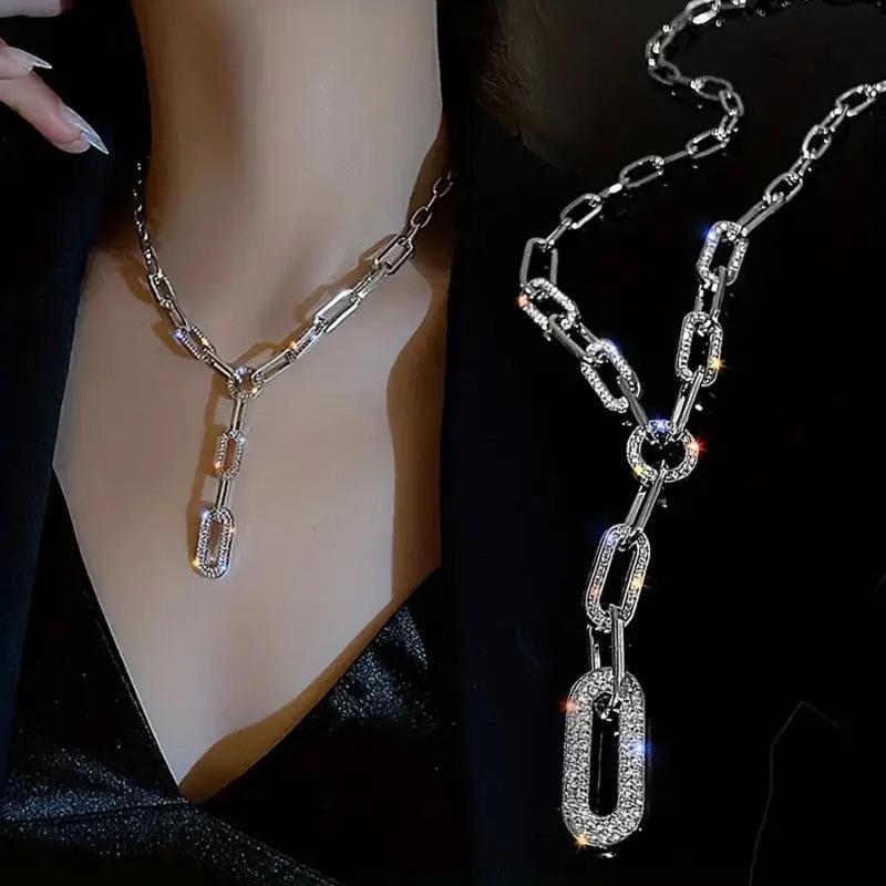 Versatile Classic Rhinestone Chain Necklace