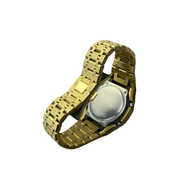 Casio Custom Collection Quartz Movement Stainless Steel Watchband Watch Unisex Gold Dial GA2100-7A(Watch6--)