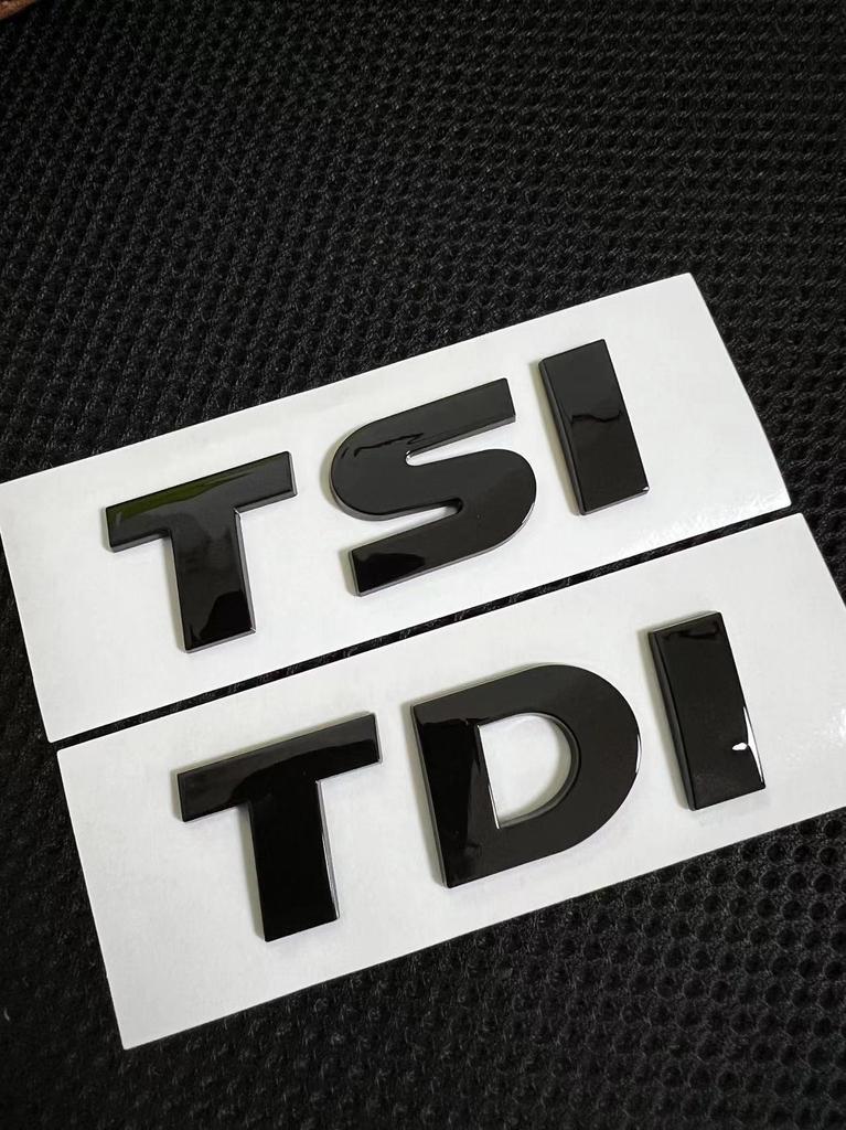 1X Car Styling ABS Glossy Black Sticker TDI TSI Font Car Tail Decal For VW Touareg Car Accessories